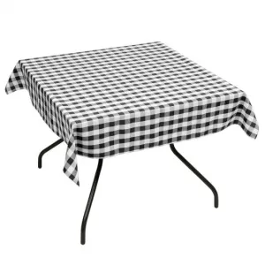 10 Pcs 52" x 52" Square Polyester Plaid Dinner Tablecloth-Black