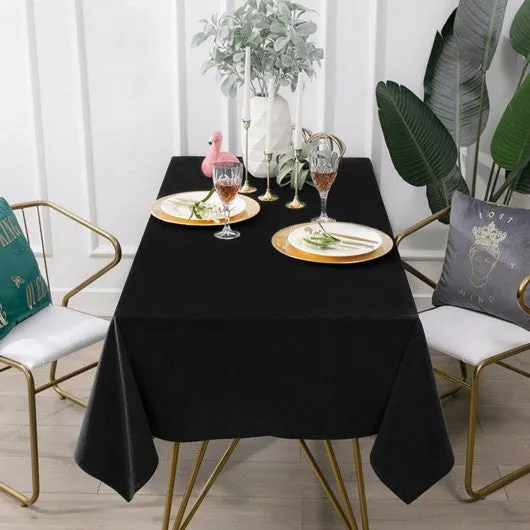 10 pcs 60" x 102" Rectangle Polyester Tablecloth-Black