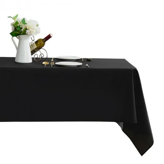 10 pcs 60" x 102" Rectangle Polyester Tablecloth-Black