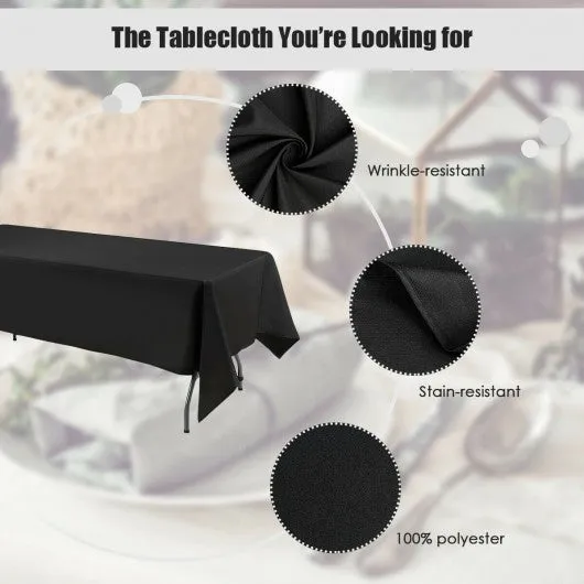 10 pcs 60" x 102" Rectangle Polyester Tablecloth-Black