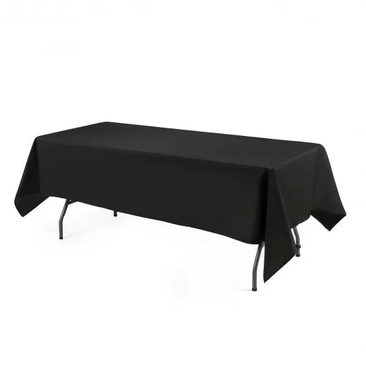 10 pcs 60" x 102" Rectangle Polyester Tablecloth-Black