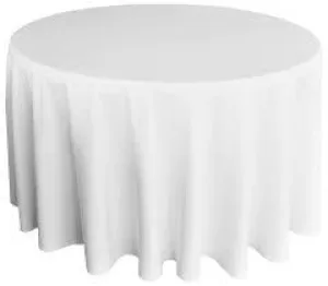 120 inch White Round Polyester