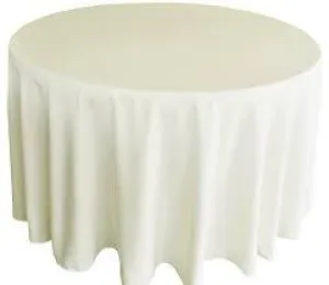 132 inch Ivory Round Polyester