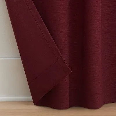 95"x25" Serendipity 5 Pinch Pleat Light Filtering Curtain Panel Cabernet - Waverly