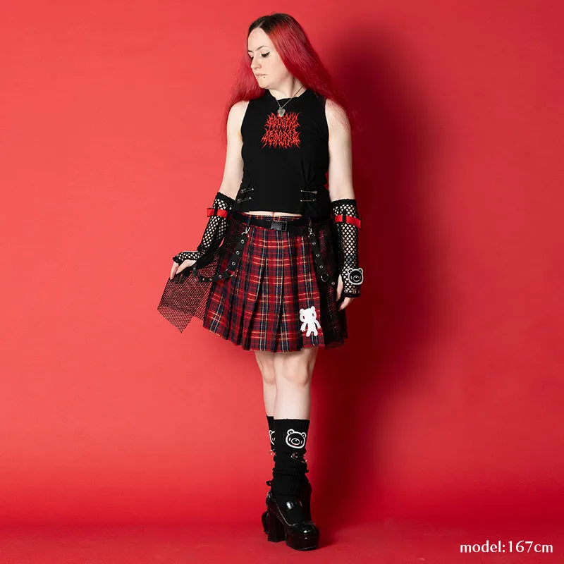 ACDC RAG & Gloomy Bear dark mesh skirt