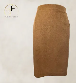 Antonio D'errico Womens Camel Hair Pencil Skirt, Business, Office EU 42 US 10 UK 14