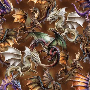 Dragon Toss on Bamboo/Spandex Jersey Fabric