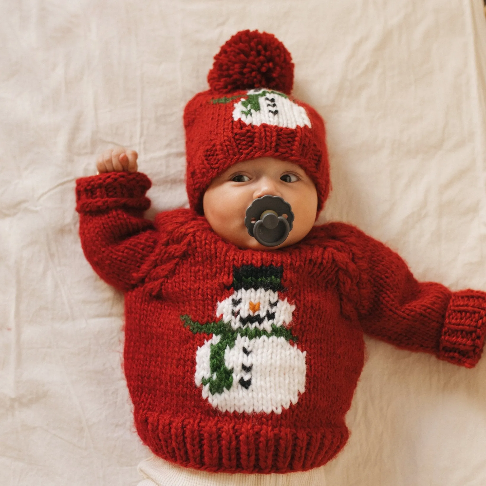 Frosty Snowman Ruby Crew Neck Sweater for Baby & Toddler