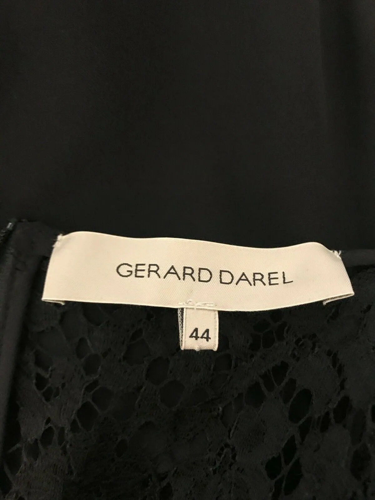 Gerard Darel Black Lace Short Sleeve Pencil Dress UK 16 US 12 EU 44