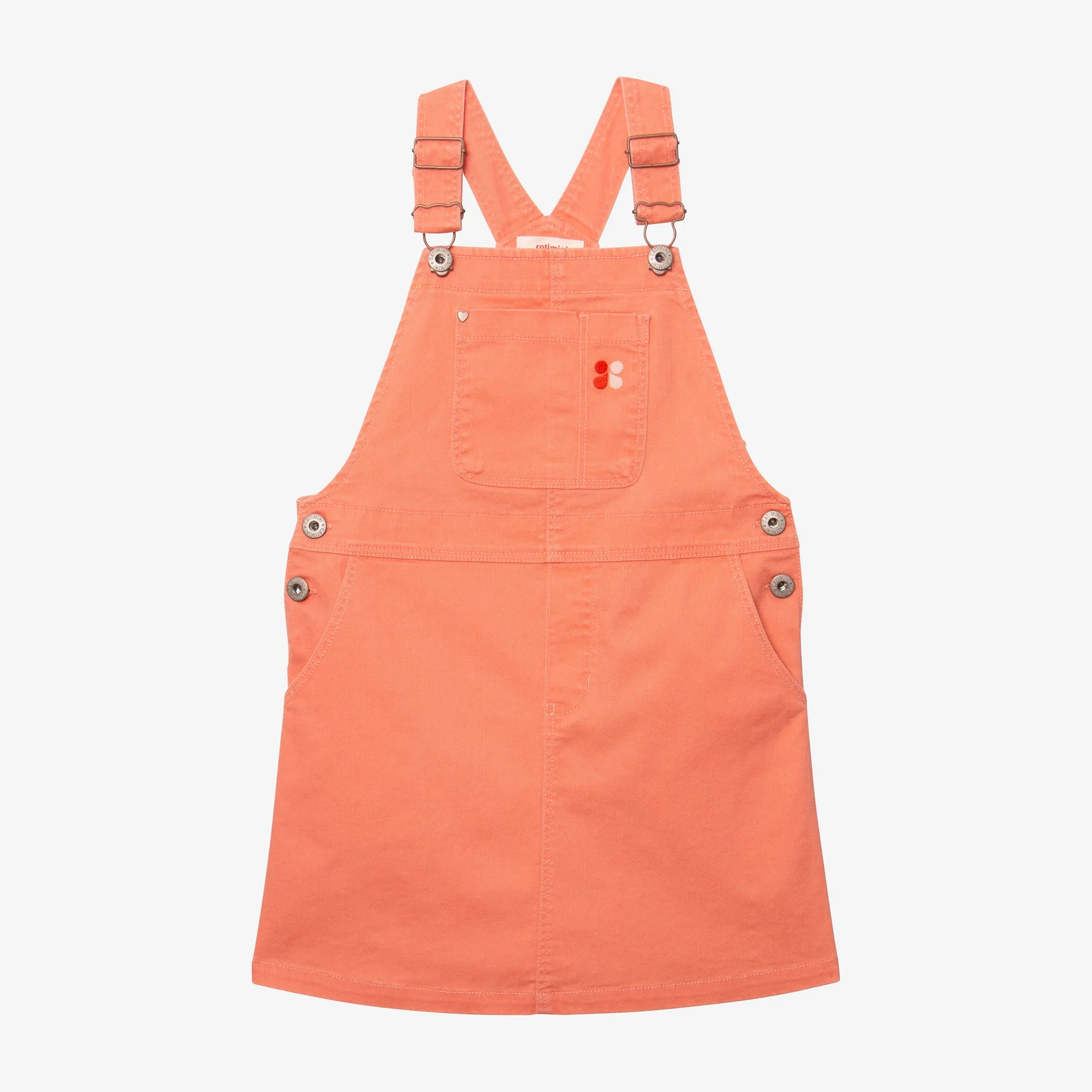 Girls' apricot denim overall dress