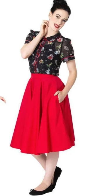 Hell Bunny Paula Red Circle Skirt