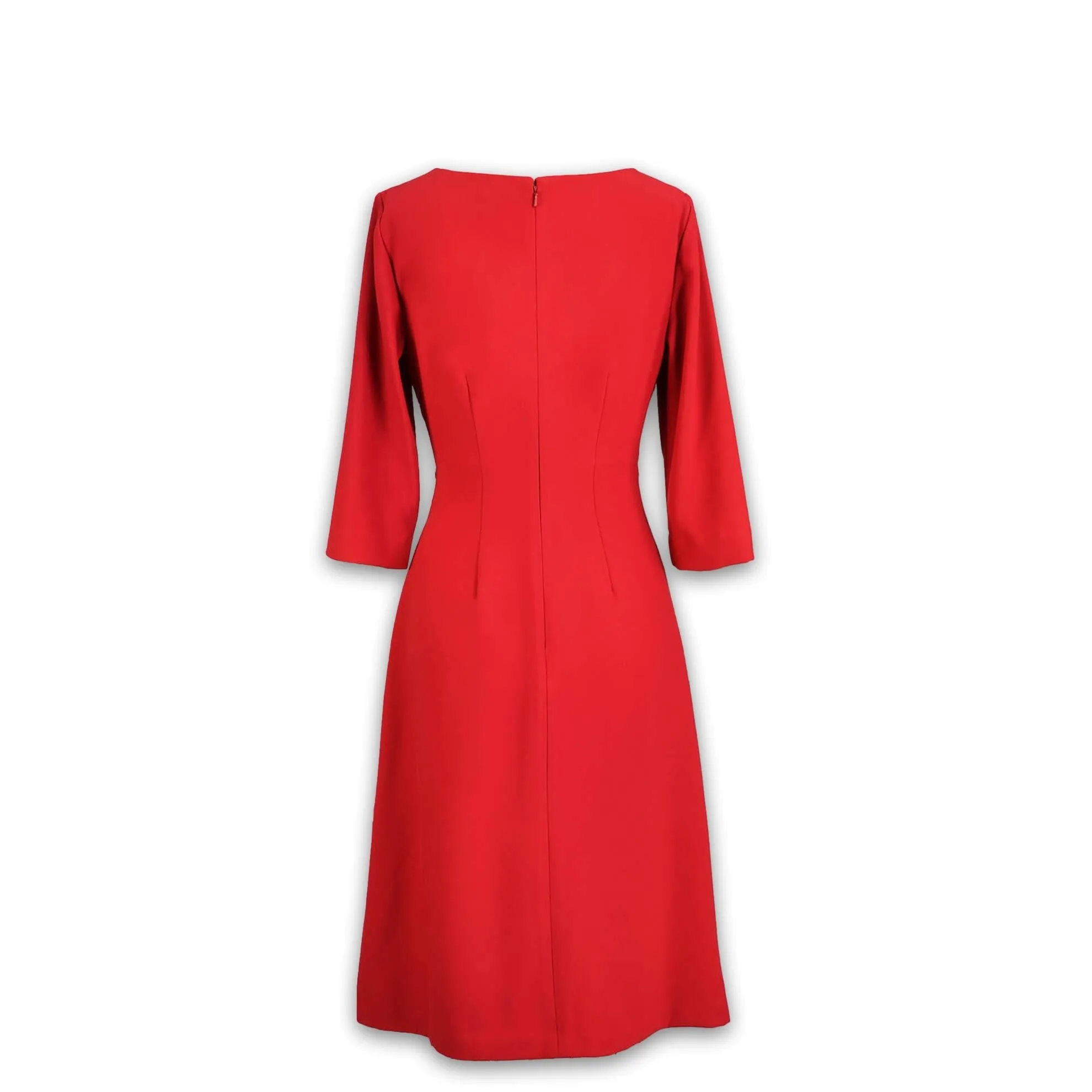 J. Peterman Women's Pleated A-Line Dress in Red