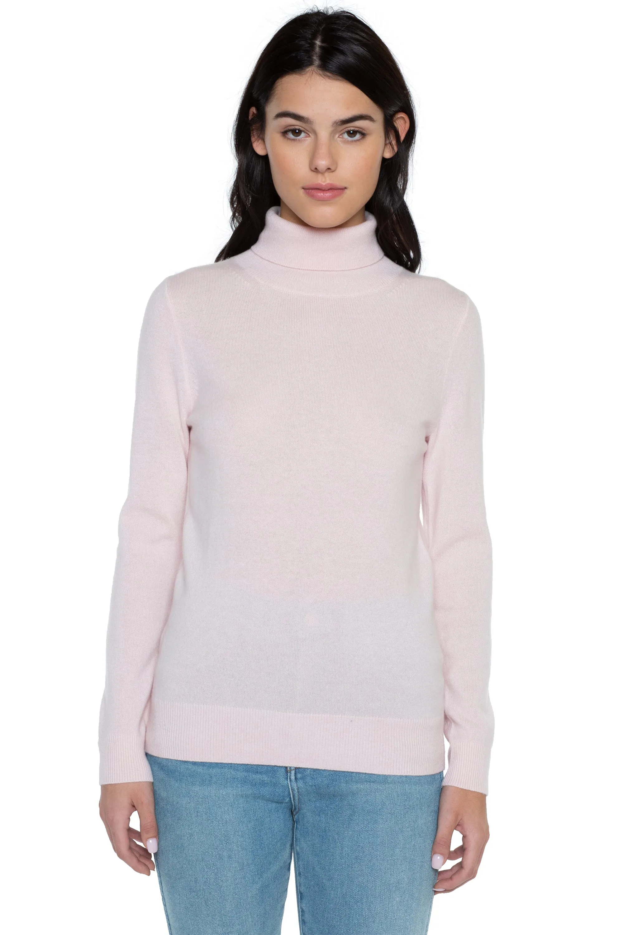 JENNIE LIU Women's 100% Pure Cashmere Long Sleeve Pullover Turtleneck Sweater