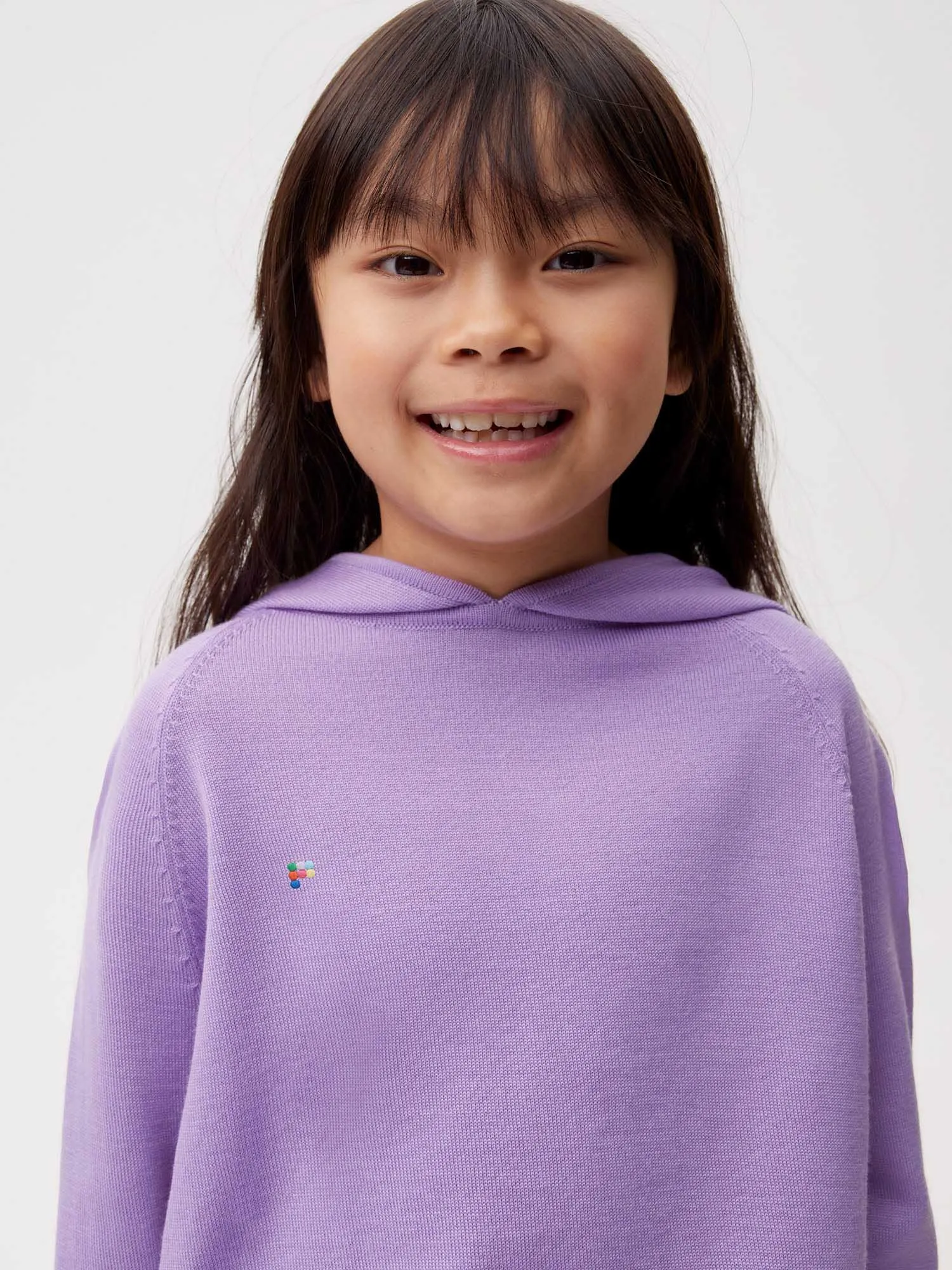 Kids Merino Wool Hoodie—orchid purple