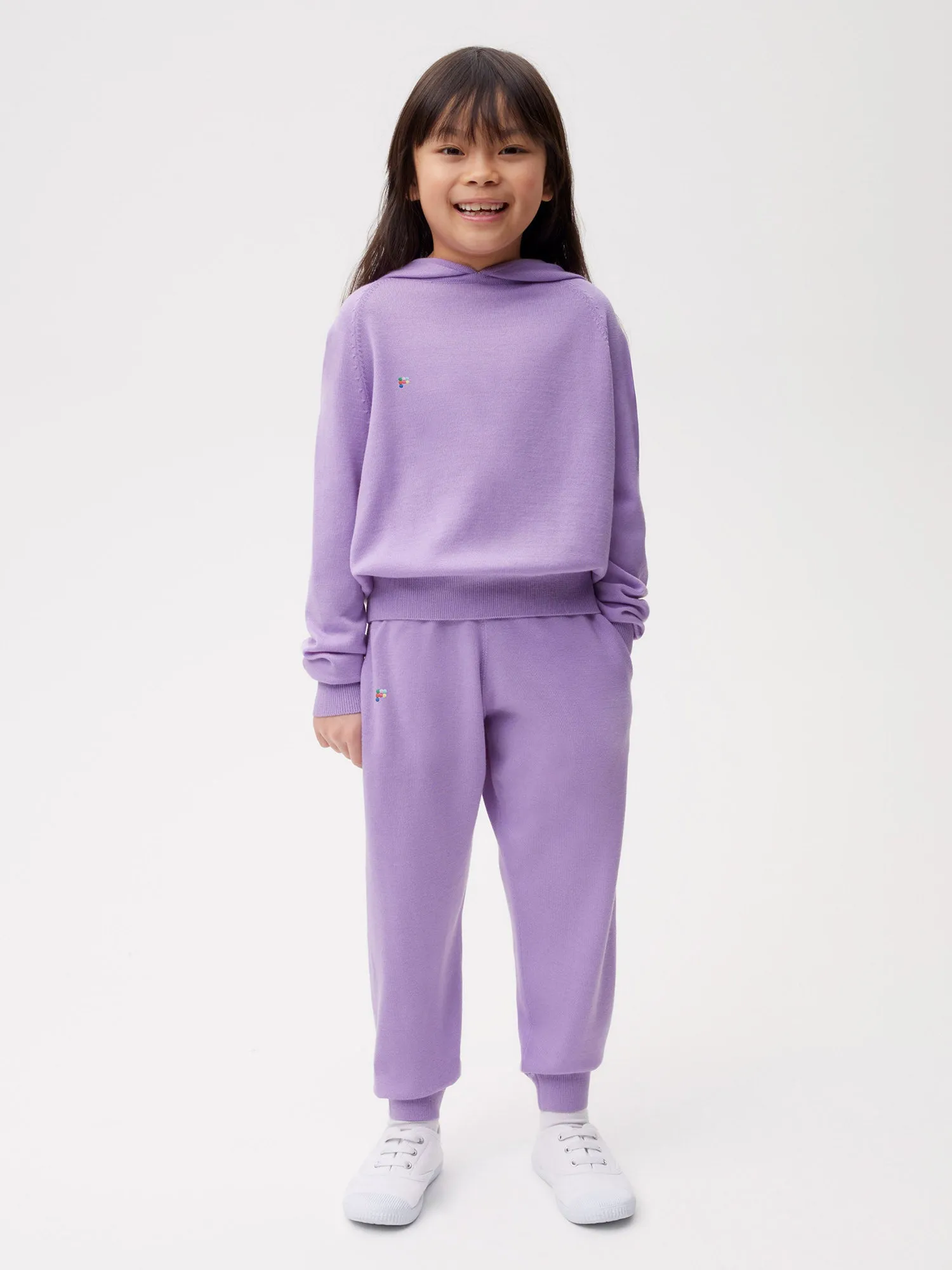 Kids Merino Wool Hoodie—orchid purple