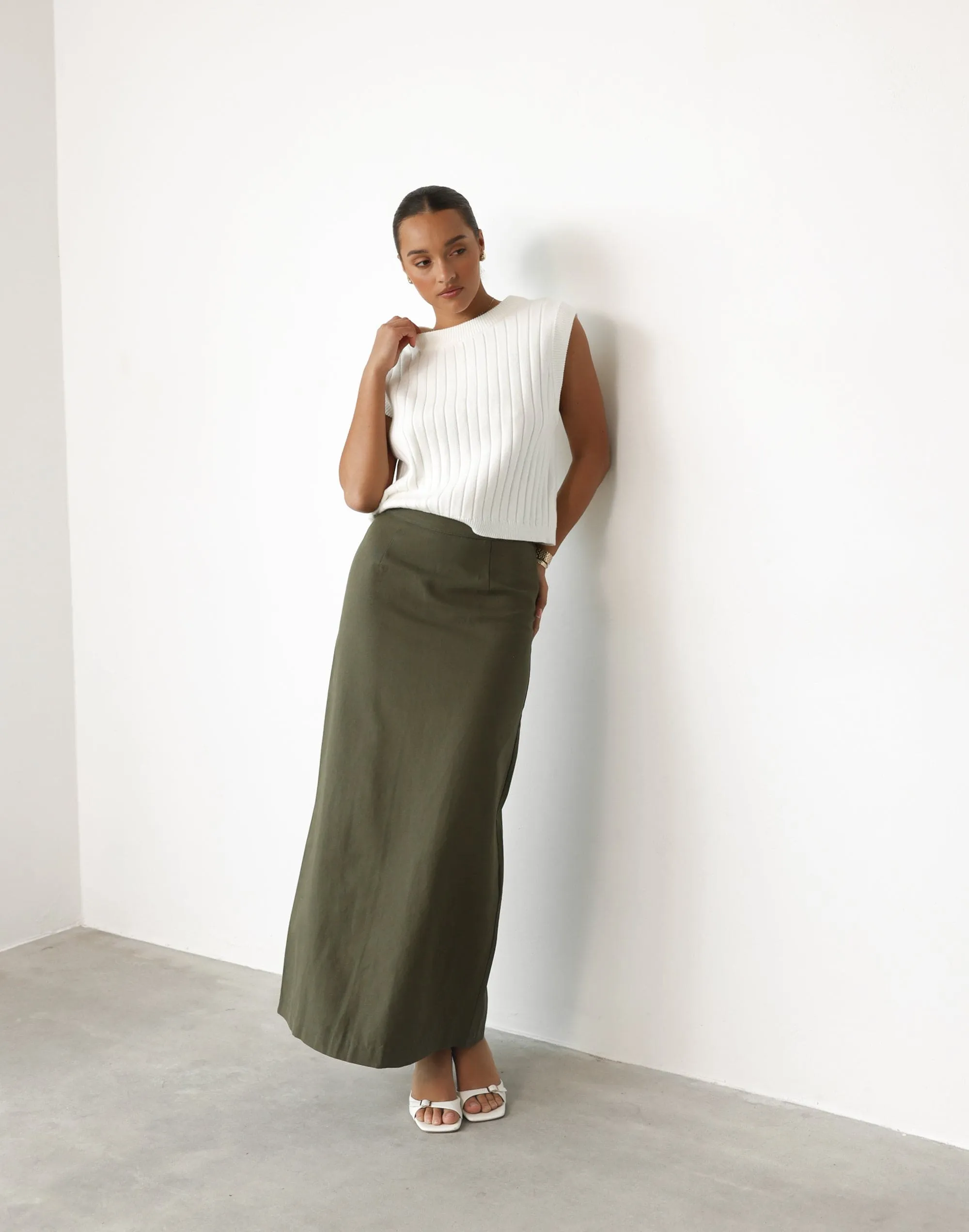 Kristen Maxi Skirt (Moss)