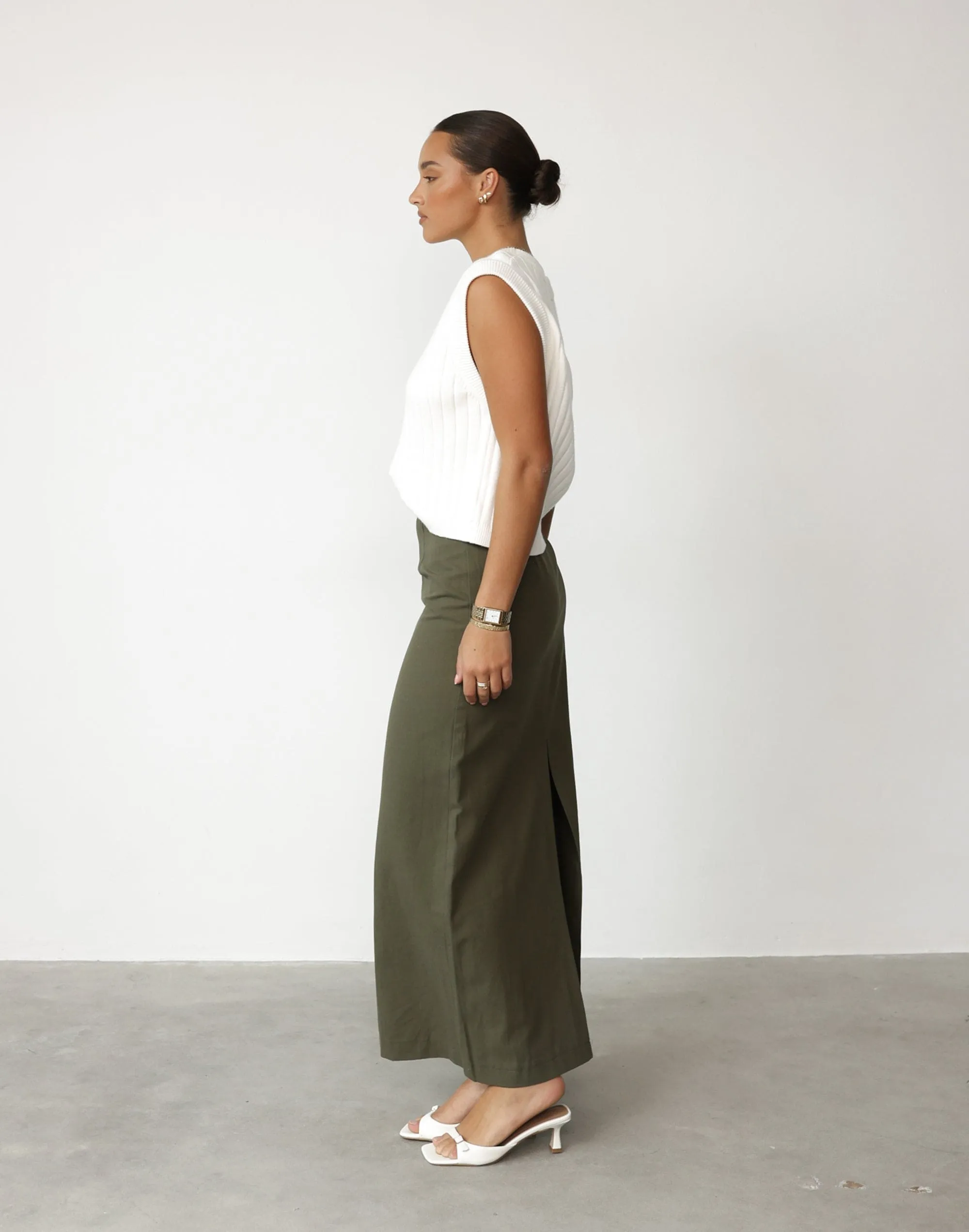 Kristen Maxi Skirt (Moss)