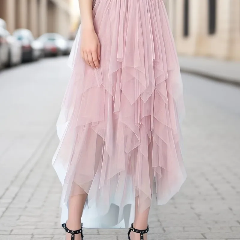 Lace Tiered High Waist Midi Skirt for Spring  Summer