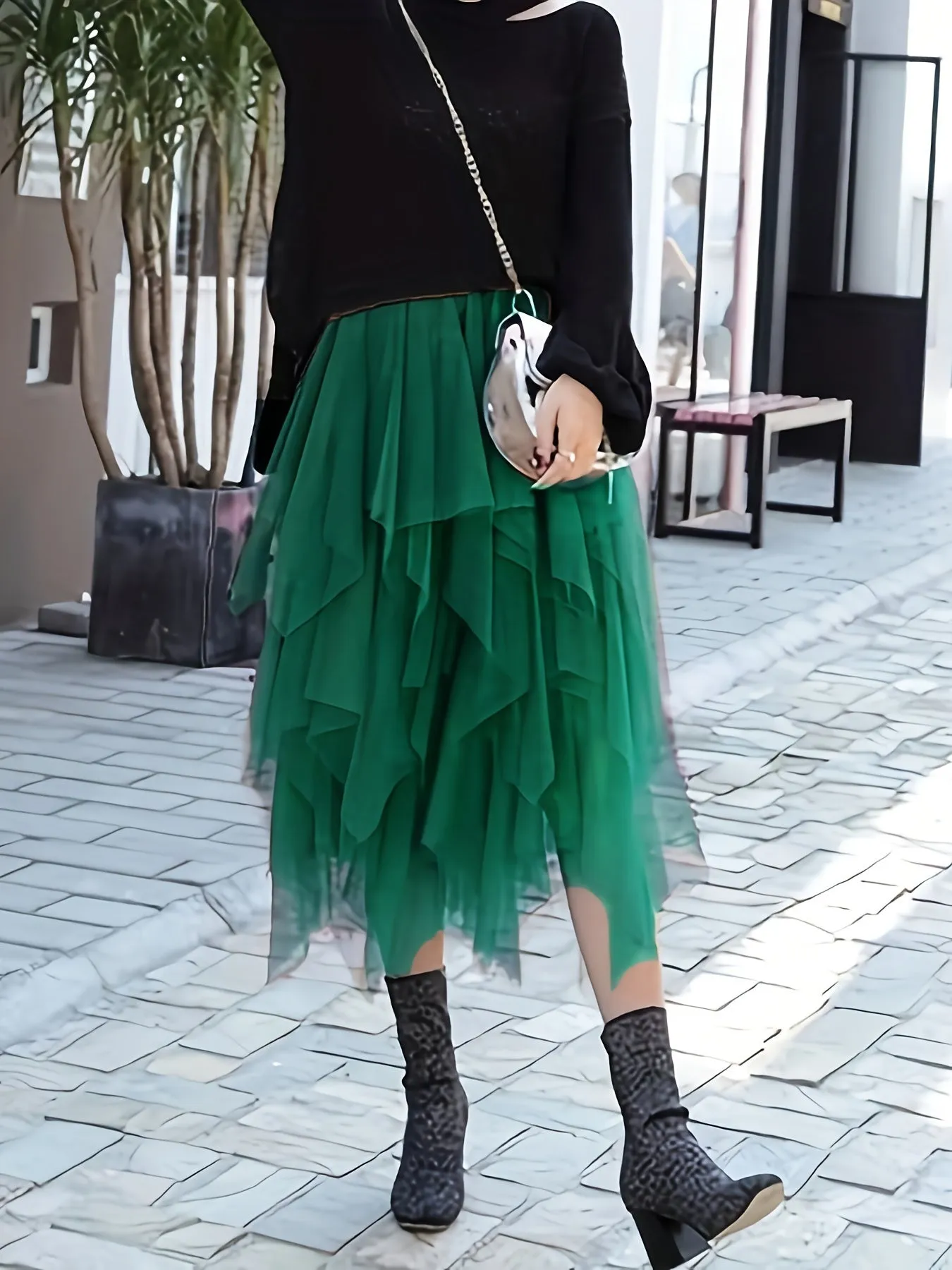 Lace Tiered High Waist Midi Skirt for Spring  Summer