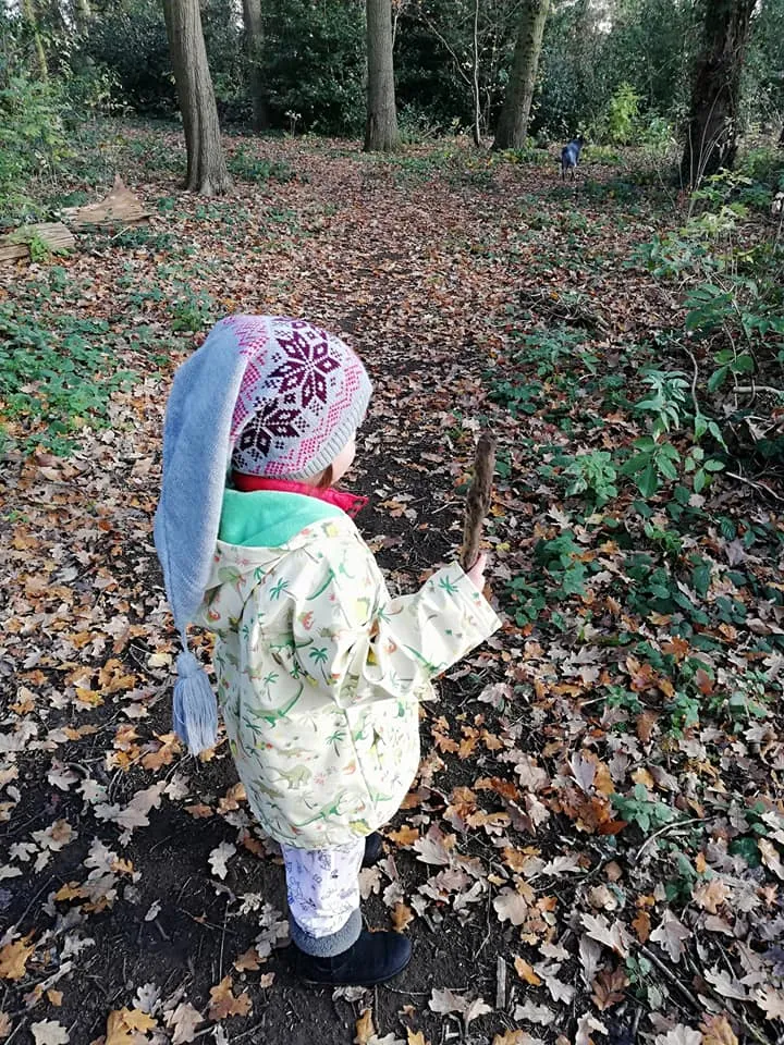 Lavender coloured Winter Pixie Hat, fair isle pattern, one size fits all, unisex ski hat