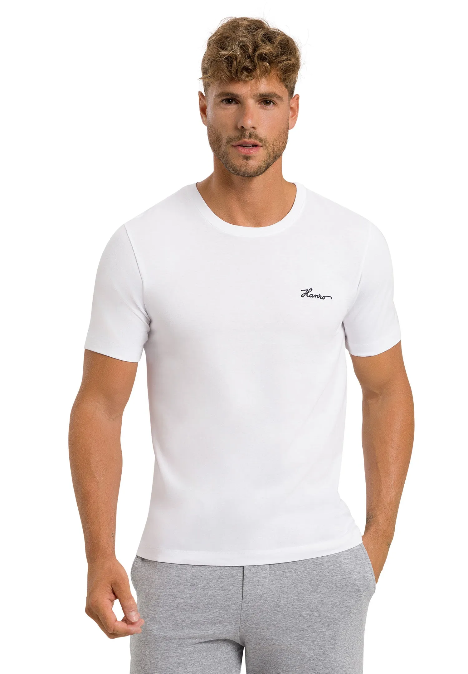 Living Shirts Jersey Cotton Crew Neck Logo T-Shirt | White 75853-101