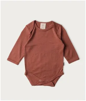 Merino Long-sleeved Bodysuit - Copper