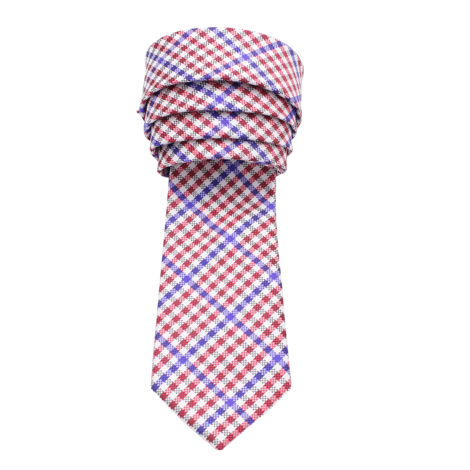 Patriot - Red, White, and Blue Gingham Patterned Necktie