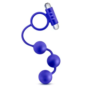 Performance Penetrator Anal Beads WVibrating Cockring Indigo