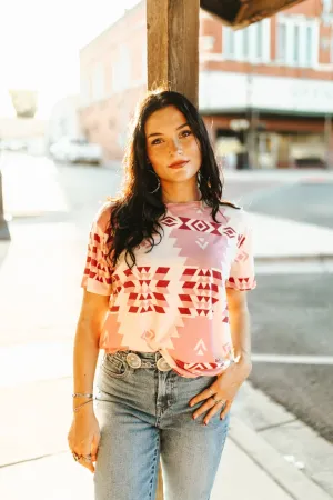 Pink Aztec Short Sleeve Tee