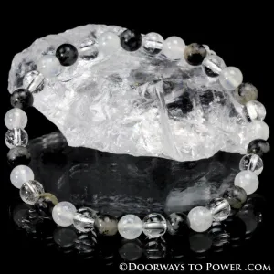 Pure Light 2021 Bracelets White Azeztulite, Satyaloka Clear Azeztulite and Black Tourmaline Azeztulite