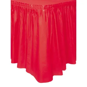 Red Plastic Tableskirt 73cm x 4.3m