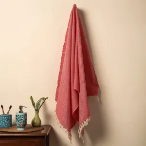 Red - Waffle Weave Handwoven Pure Cotton Towel