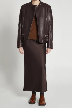 Saint Art New York - Talia Charmeuse Maxi Skirt in Chestnut