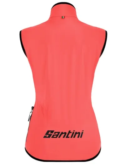 Santini Women's Guard Nimbus Rainproof Wind Vest - Granatina Coral Pink