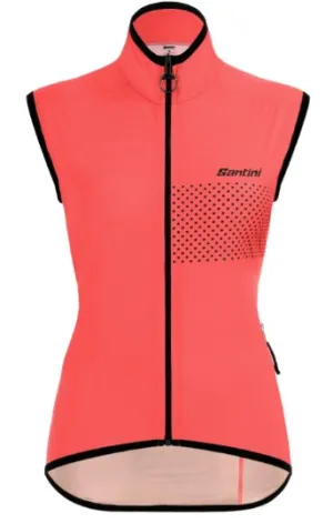 Santini Women's Guard Nimbus Rainproof Wind Vest - Granatina Coral Pink