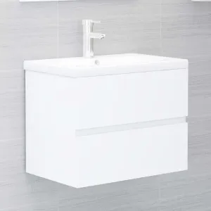 Sink Cabinet White 60x38.5x45 cm Engineered Wood