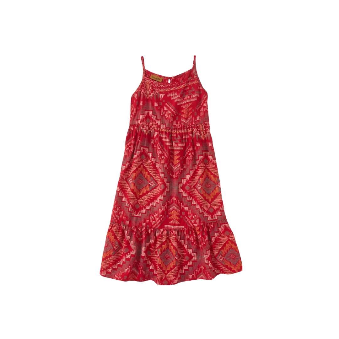 Wrangler Kid's Retro Aztec Maxi Red Dress