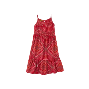 Wrangler Kid's Retro Aztec Maxi Red Dress